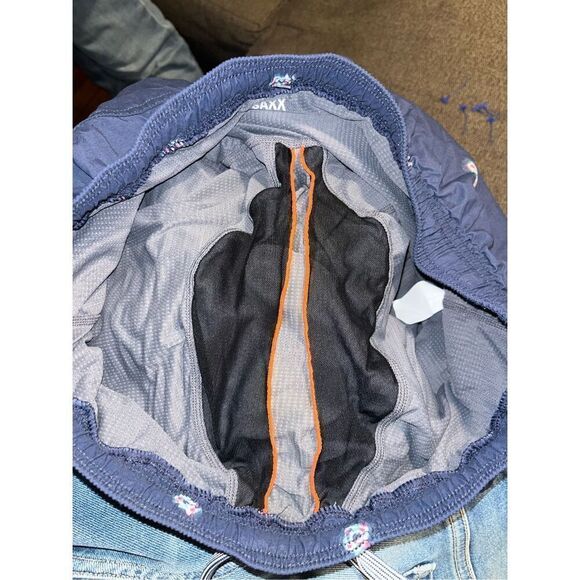 Saxx Cannonball 2N1 Hybrid Shorts Ballpark Pouch Swim Trunks Navy Medium - Picture 4 of 4